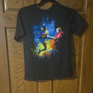 Athletic Works Kids Black Soccer Graphic Tee